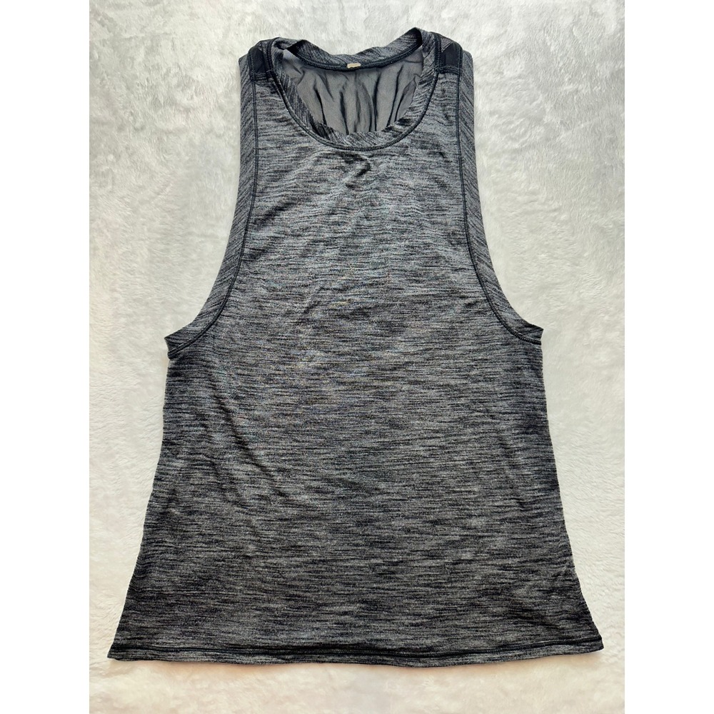 Lululemon Wild Tank Heathered Gray Black Mesh Racerback Muscle Tank Size 0-159